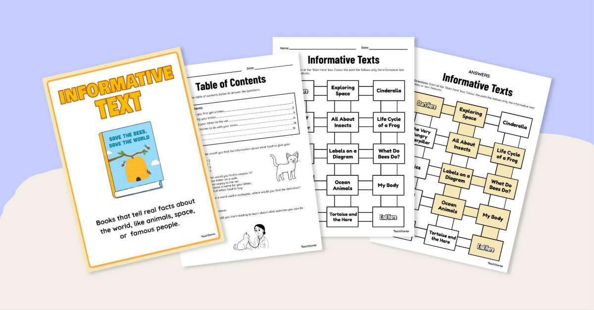 Purpose of Informational Texts Pack teaching resource