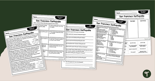 Go to San Francisco Earthquake Activity Sheets teaching resource