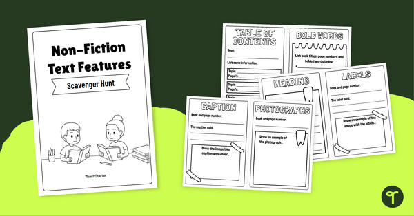 Go to Nonfiction Scavenger Hunt – Mini Book Activity teaching resource