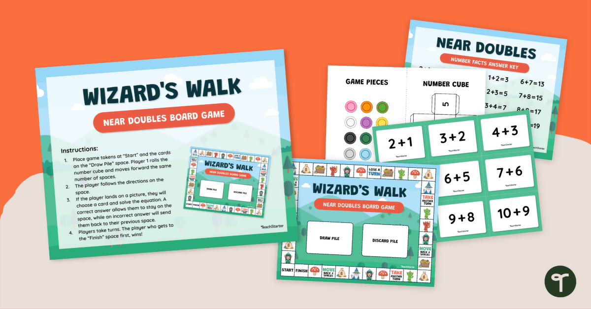 Near Doubles Game: Wizard's Walk teaching resource