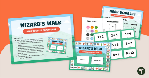 Go to Near Doubles Activities - 'Wizard's Walk' Board Game teaching resource