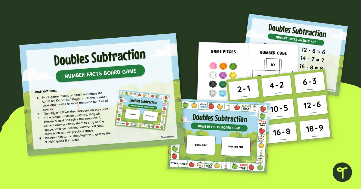 Doubles Subtraction Board Game teaching resource