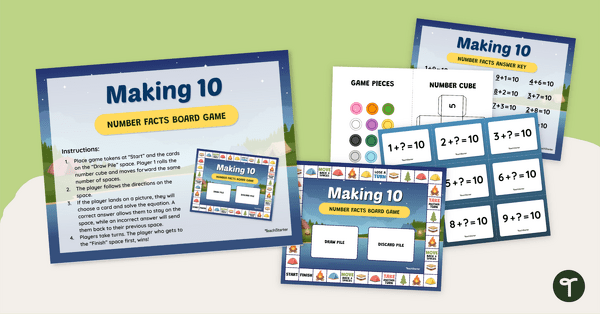 Go to Adding Numbers Game Board: Making Ten Board Game teaching resource