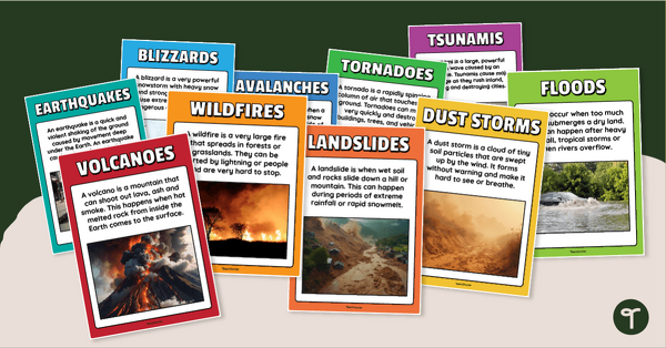 Go to Natural Disaster Posters With Information teaching resource