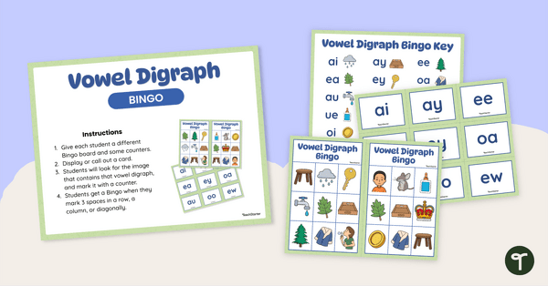 Go to Vowel Digraph Bingo teaching resource