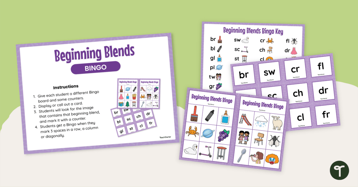 Beginning Blends Bingo teaching resource