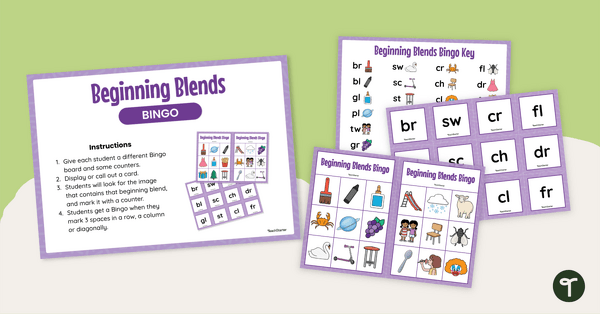 Go to Beginning Blends Bingo teaching resource