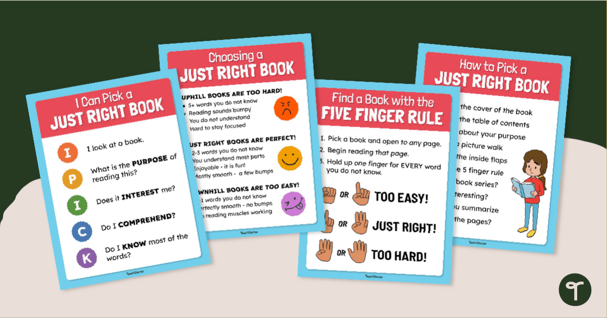 Just-Right Book Anchor Chart Pack teaching resource