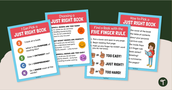 Go to Just-Right Book Anchor Chart Pack teaching resource