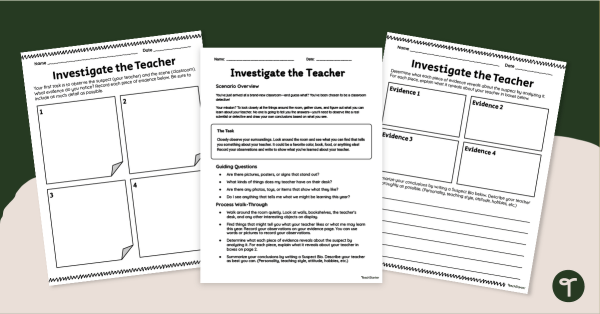 Investigate the Teacher Activity teaching resource