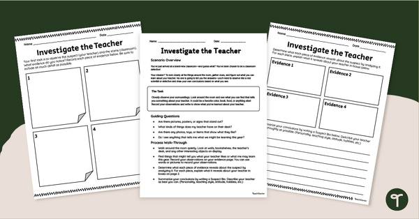 Go to Investigate the Teacher Activity teaching resource