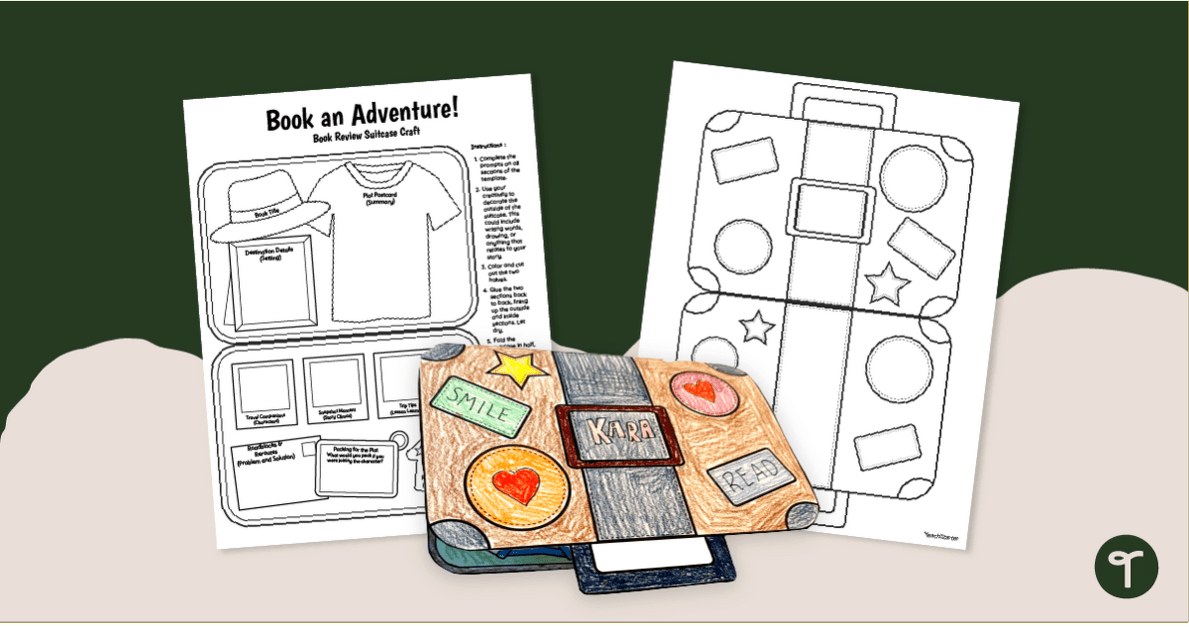 Book an Adventure Craft - Suitcase Book Review teaching resource