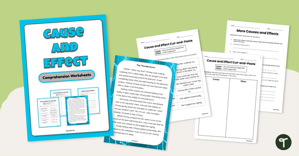 Go to Cause and Effect Comprehension Worksheets teaching resource