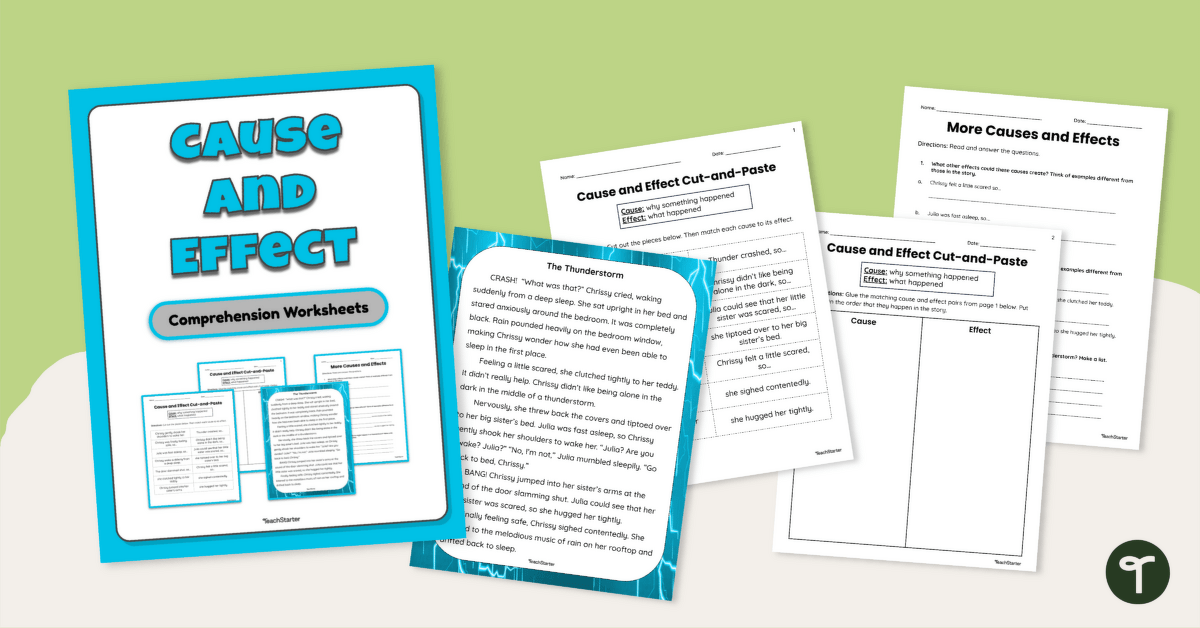 Cause and Effect Comprehension Worksheets teaching resource