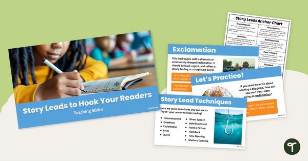 Go to Narrative Writing Lesson: Story Leads to Hook Readers teaching resource