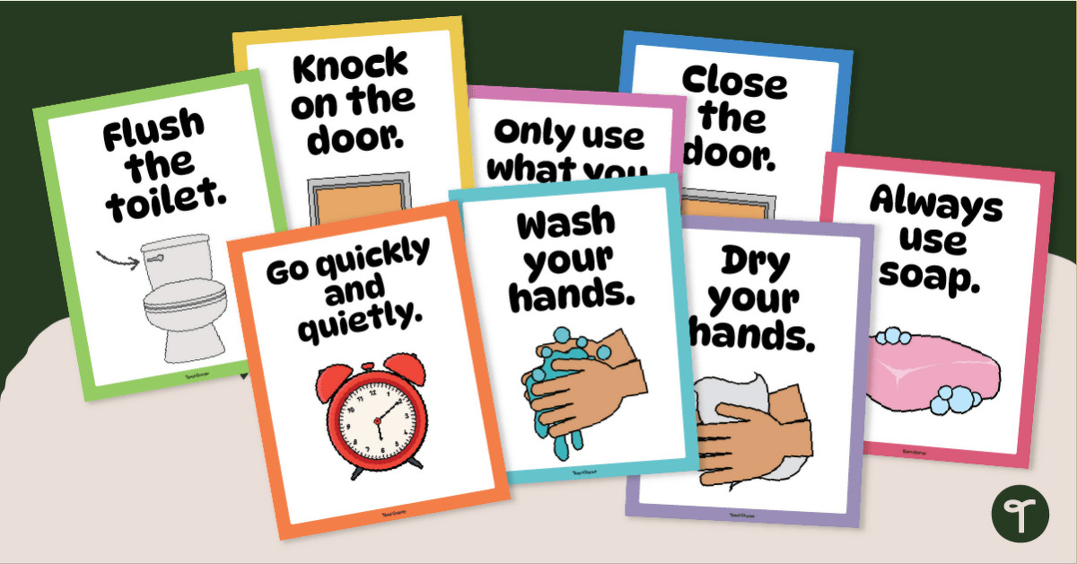 Bathroom Rules Poster Pack teaching resource