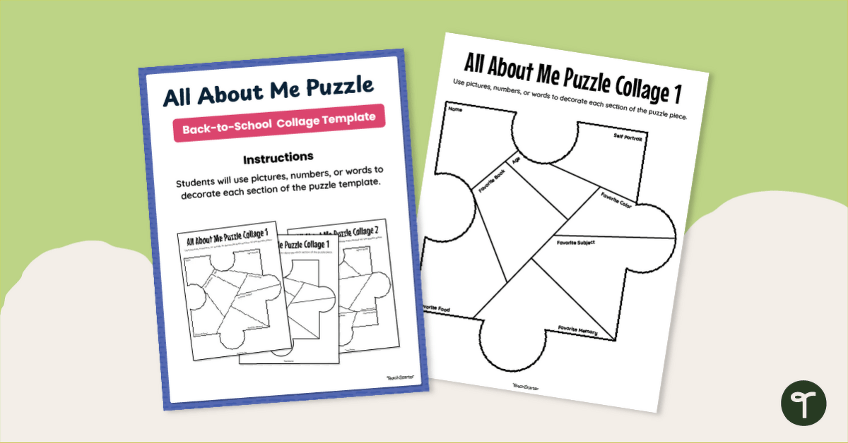 It's Me! Puzzle Collage Templates teaching resource
