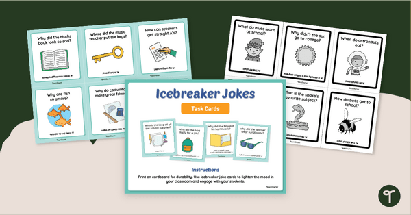Go to Back to School Icebreaker Jokes - Task Cards teaching resource