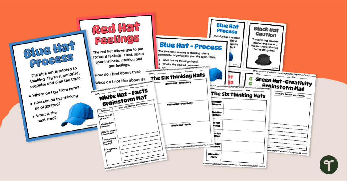 Six Thinking Hats Poster and Worksheet Pack teaching resource