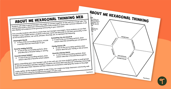 Go to About Me Hexagonal Thinking Activity teaching resource