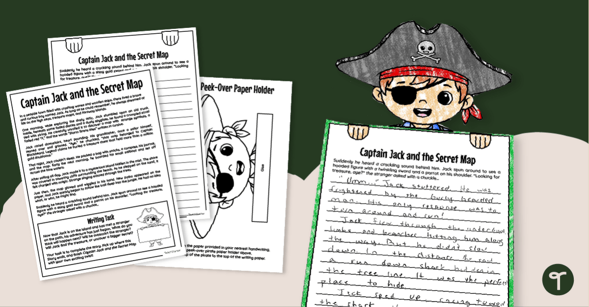 Finish the Story - Pirate Writing Template teaching resource