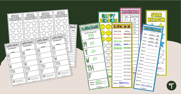 Go to Reading Log Bookmark Templates teaching resource
