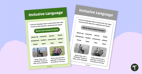 Go to Inclusive Language Poster teaching resource