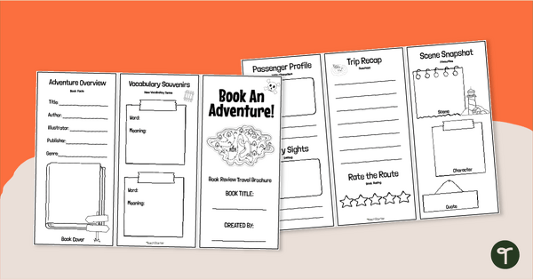 Go to Book an Adventure Template - Brochure Book Review teaching resource