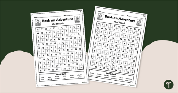 Go to Book an Adventure! Book Week Word Search teaching resource