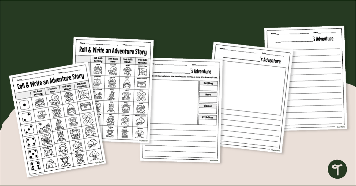 Roll an Adventure Story - Storytelling Dice Game teaching resource