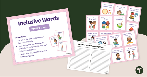 Go to Inclusive Words Matching Game teaching resource
