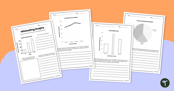 Go to Misleading Graphs Worksheet Set teaching resource