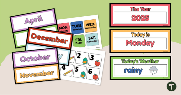 Go to Classroom Display Calendar teaching resource