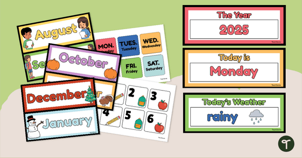 Go to Classroom Calendar Bulletin Board teaching resource