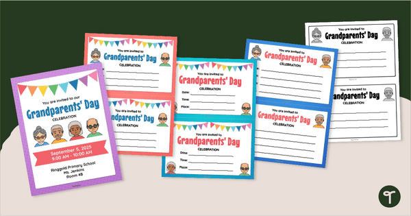Go to Grandparents’ Day Invitation Template Pack teaching resource