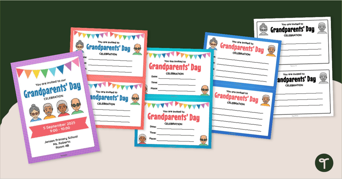 Grandparents’ Day Invitation Template Pack teaching resource