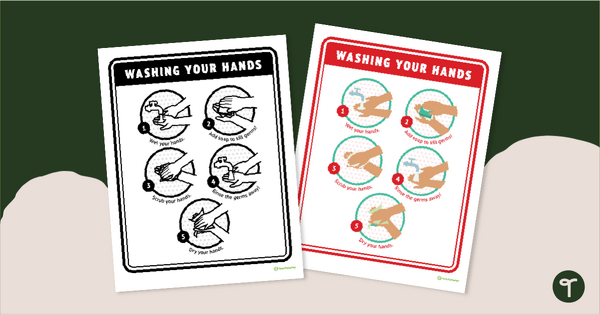 Go to Printable Classroom Hand Washing Sign teaching resource