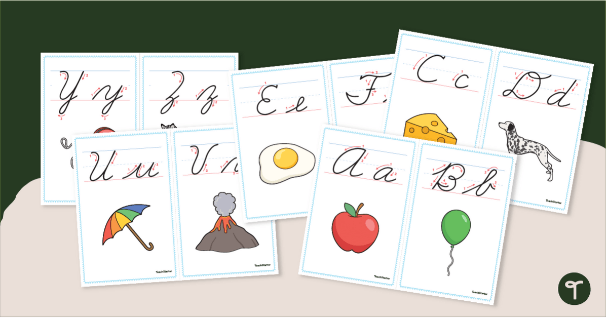 Cursive Alphabet Poster - Wall Display teaching resource