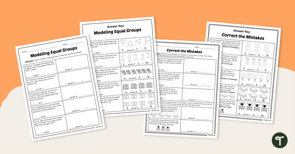 Go to Multiplication Equal Groups Worksheets teaching resource