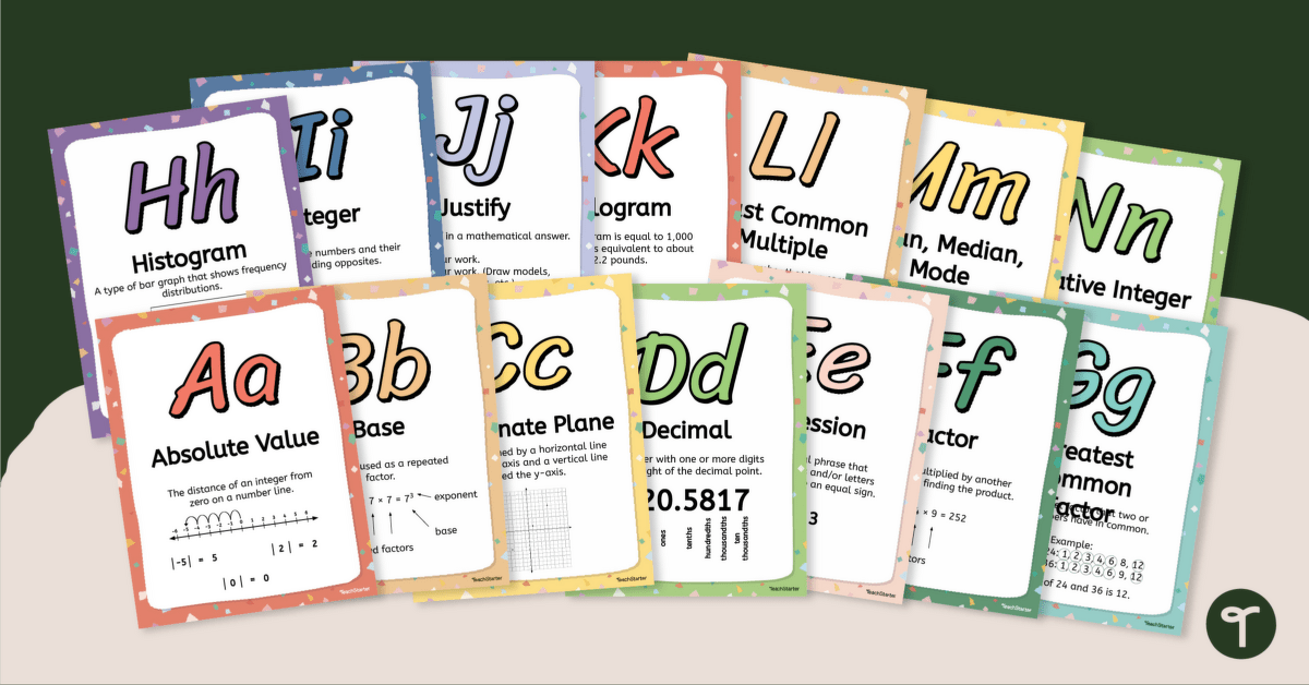 ABC's of Math Alphabet Posters teaching resource