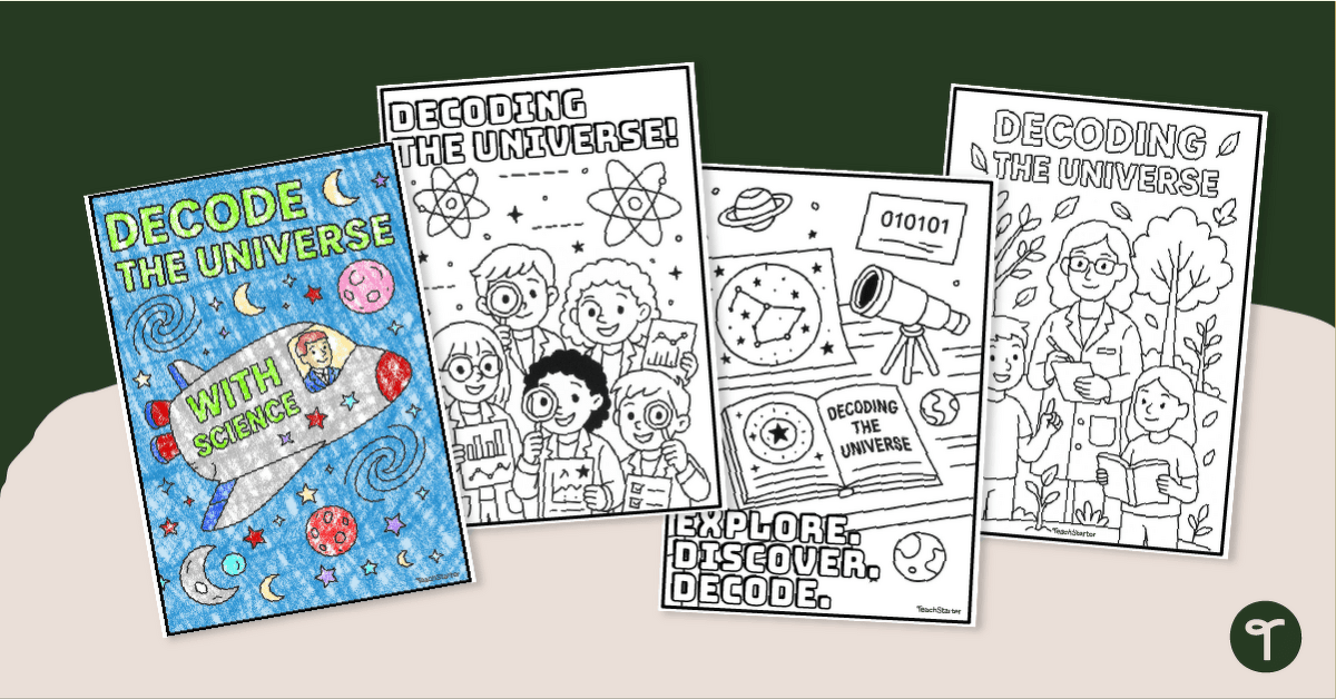 Decoding the Universe - Science Week Colouring Pages teaching resource