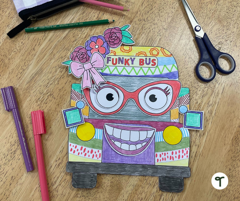 Funky School Bus Craft teaching resource