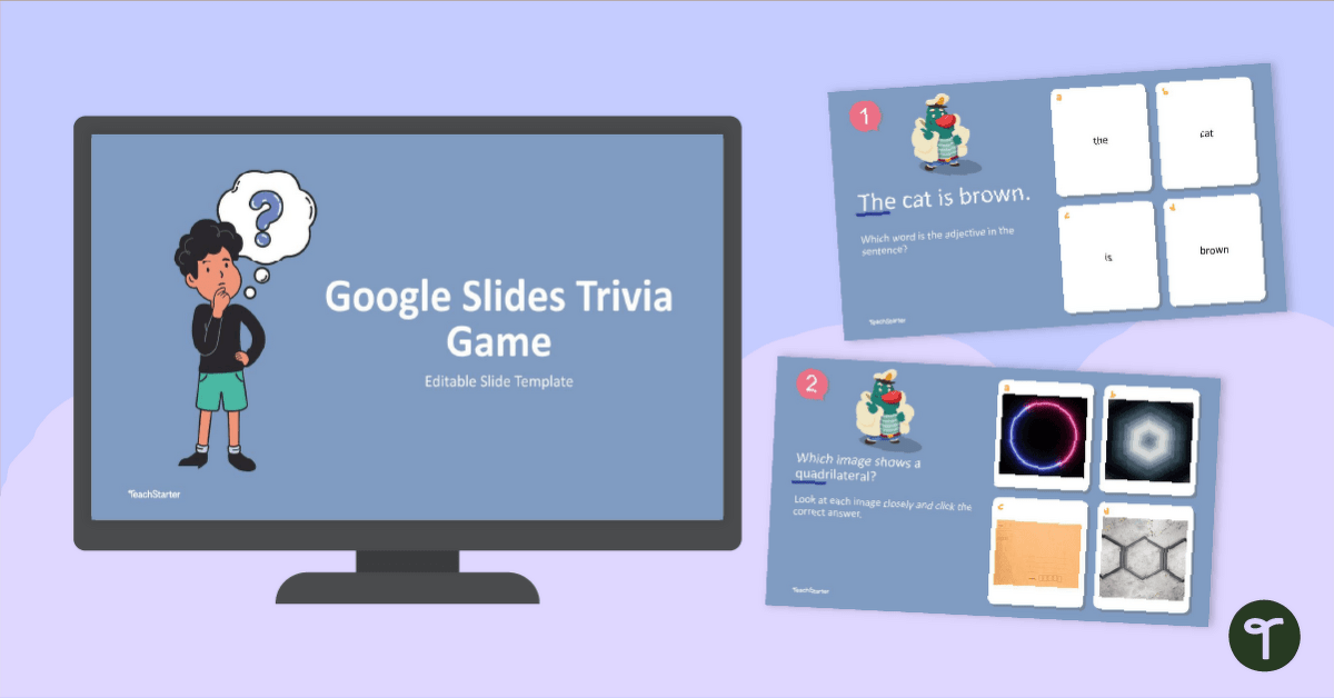 Multiple Choice PowerPoint - Google Slides Trivia Template teaching resource