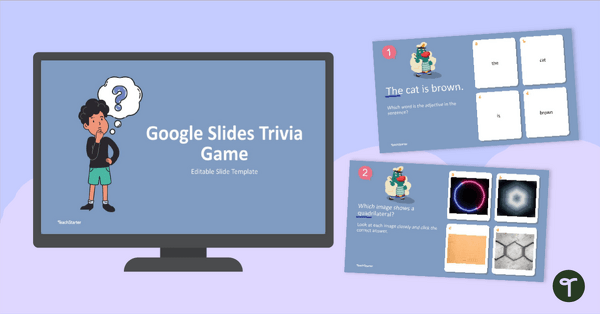 Go to Multiple Choice PowerPoint - Google Slides Trivia Template teaching resource