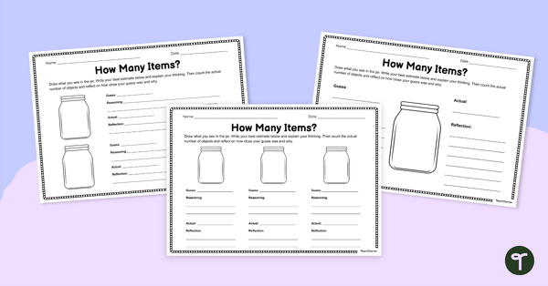 Go to Estimating Year 3 Activity - How Many? teaching resource