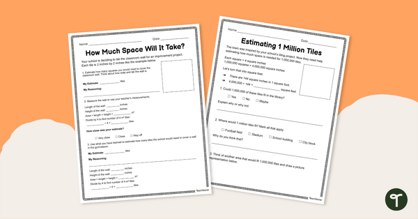 Go to Estimation Activity: Estimating Space Worksheet Set teaching resource