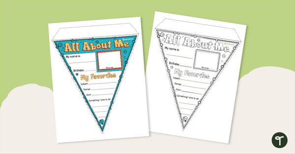 Go to All About Me Pennant Banner teaching resource