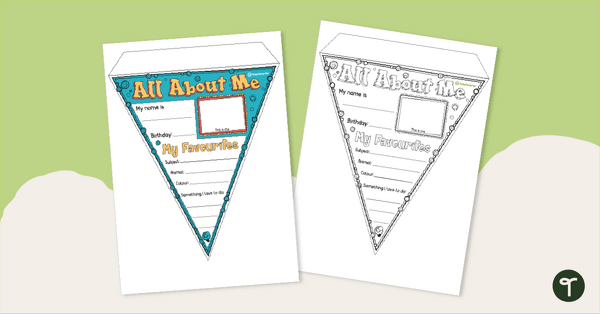 Go to All About Me Bunting - Editable teaching resource