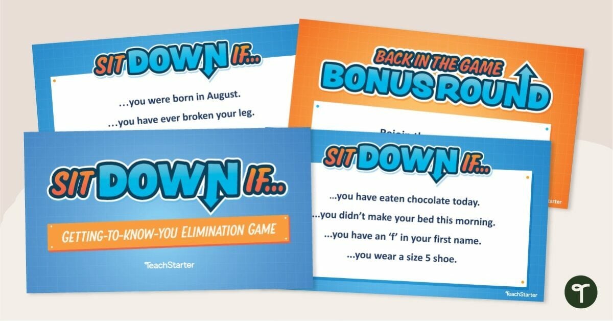 Stand Up, Sit Down Game - 'Sit Down If' Icebreaker teaching resource