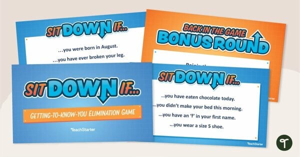 Go to Stand Up, Sit Down Game - 'Sit Down If' Icebreaker teaching resource